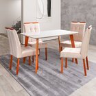 Conjunto Mesa Verona Tampo Off White Com 4 Cadeiras Madeira M