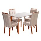 Conjunto Mesa Verona Tampo Off White Com 4 Cadeiras Madeira M