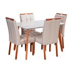 Conjunto Mesa Verona Tampo Off White Com 4 Cadeiras Madeira M
