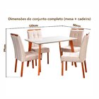 Conjunto Mesa Verona Tampo Off White Com 4 Cadeiras Madeira M
