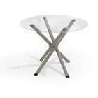 Conjunto Mesa Volga Tampo De Vidro E 4 Cadeiras Holanda Nicke