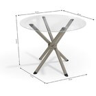 Conjunto Mesa Volga Tampo De Vidro E 4 Cadeiras Holanda Nicke