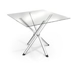 Conjunto Mesa Volga Tampo De Vidro E 4 Cadeiras Lisboa Cromad