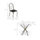 Conjunto Mesa Volga Tampo De Vidro Incolor Com 4 Cadeiras Níq