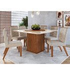 Conjunto Mesa Zamarchi 6 Cadeiras Joli 1,30x1,30