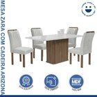 Conjunto Mesa Zara 120cm Com 4 Cadeiras Arizona Tampo Smart P