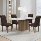 Conjunto Mesa Zara 120cm Com 4 Cadeiras Arizona Tampo Smart P