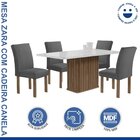 Conjunto Mesa Zara 120cm Com 4 Cadeiras Canela Tampo Smart Pl