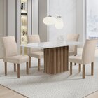 Conjunto Mesa Zara 120cm Com 4 Cadeiras Canela Tampo Smart Pl