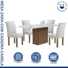 Conjunto Mesa Zara 120cm Com 4 Cadeiras Canela Tampo Smart Pl