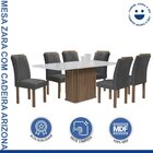Conjunto Mesa Zara 170cm Com 6 Cadeiras Arizona Tampo Smart P