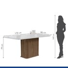 Conjunto Mesa Zara 170cm Com 6 Cadeiras Arizona Tampo Smart P