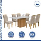 Conjunto Mesa Zara 170cm Com 6 Cadeiras Arizona Tampo Smart P