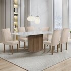 Conjunto Mesa Zara 170cm Com 6 Cadeiras Canela Tampo Smart Pl
