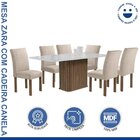 Conjunto Mesa Zara 170cm Com 6 Cadeiras Canela Tampo Smart Pl
