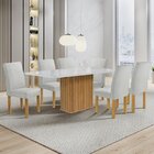 Conjunto Mesa Zara 170cm Com 6 Cadeiras Canela Tampo Smart Pl