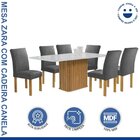Conjunto Mesa Zara 170cm Com 6 Cadeiras Canela Tampo Smart Pl