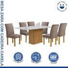 Conjunto Mesa Zara 170cm Com 6 Cadeiras Canela Tampo Smart Pl