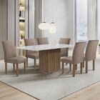 Conjunto Mesa Zara 170cm Com 6 Cadeiras Canela Tampo Smart Pl