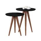 Conjunto Mesas De Apoio Trieste Preto Fosco