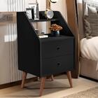 Conjunto Mesas De Cabeceira 2 Gavetas Retrô Gouda Preto