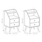 Conjunto Mesas De Cabeceira 2 Gavetas Retrô Gouda Preto