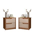 Conjunto Mesas De Cabeceira Belvedere Avelã Fendi Metalic