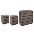 Conjunto Mesas De Cabeceira E Cômoda Paris Cinza