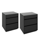 Conjunto Mesas De Cabeceira Suellen Preto Com Gaveta Organiza