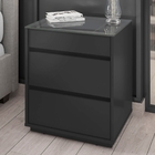 Conjunto Mesas De Cabeceira Suellen Preto Com Gaveta Organiza