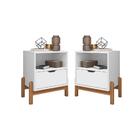 Conjunto Mesas De Cabeceira Tech Branco
