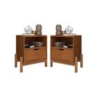 Conjunto Mesas De Cabeceira Tech Cedro