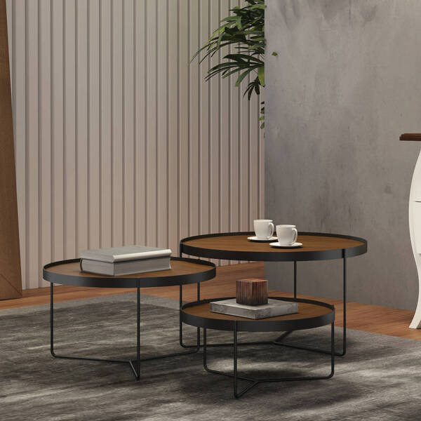 Conjunto Mesas De Centro Redondas Modernas - Apollo - Montanh