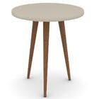 Conjunto Mesas De Centro Redondas Pés Madeira Legs Off White