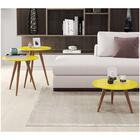 Conjunto Mesas Laterais E Mesa De Centro Pés Palito Aline H03