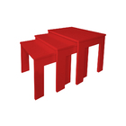 Conjunto Mesas Ninho Lateral De Apoio Centro Vermelho Laca