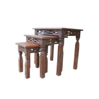 Conjunto Mesas Rústicas De Apoio Campone Em Madeira De Demoli