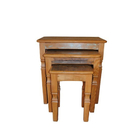 Conjunto Mesas Rústicas De Apoio Garden Em Madeira De Demoliç