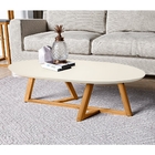 Conjunto Mesas Sala De Estar Amberly Off White Amêndoa