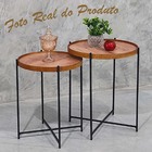 Conjunto Mesinha Apoio Lateral Canto Sofá Sala Estar Mesa Red