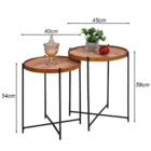 Conjunto Mesinha Apoio Lateral Canto Sofá Sala Estar Mesa Red