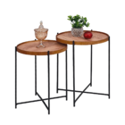 Conjunto Mesinha Apoio Lateral Canto Sofá Sala Estar Mesa Red