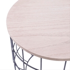 Conjunto Mesinha Atlas Preta De Metal E Madeira - Or Design