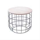 Conjunto Mesinha Atlas Preta De Metal E Madeira - Or Design