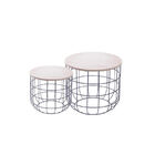 Conjunto Mesinha Atlas Preta De Metal E Madeira - Or Design