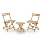 Conjunto Mesinha Dobrável E 2 Cadeiras Bege