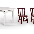 Conjunto Mesinha Infantil Branca Com 2 Cadeiras Kids Mogno -