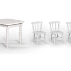 Conjunto Mesinha Infantil Branca Com 3 Cadeiras Kids Branca -