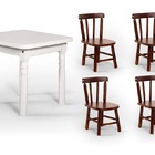 Conjunto Mesinha Infantil Branca Com 4 Cadeiras Kids Imbuia -