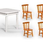 Conjunto Mesinha Infantil Branca Com 4 Cadeiras Kids Natural